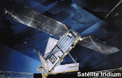 Imagem Ir&iacute;dium sat&eacute;lite em &oacute;rbita