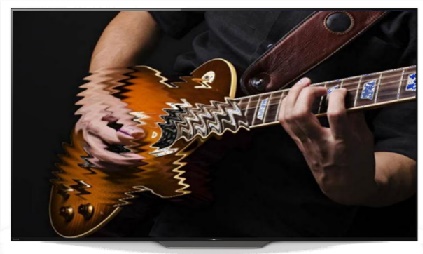 Telq de tv com imagem de guitarra