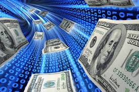 Dinheiro circulando em túnel tecnológico - Fintech e marketing digital