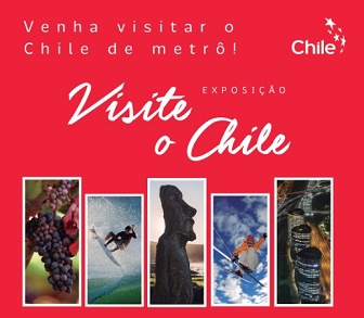 Banner da exposição de fotografias do chile metrô ViaQuatro