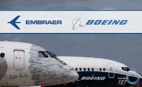 Aviões da Embraer e Boeing juntos