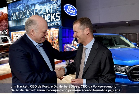 Diretores celebrando aliança Ford VW