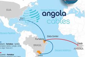 Mapa com abrangência da Angola Cables cloud