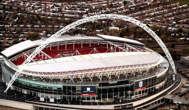 Foto do Estádio de Wembley, em Londres, palco da final da Euro 2020