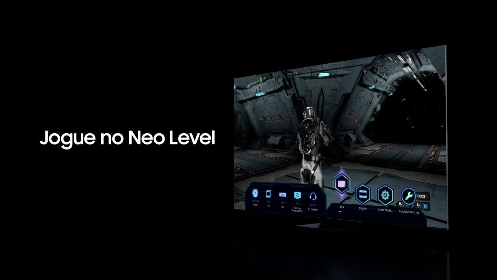 TV Neo QLED da Samsung. Imagem meramente ilustrativa.