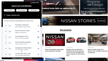 Ferramenta de acessibilidade digital da Nissan.