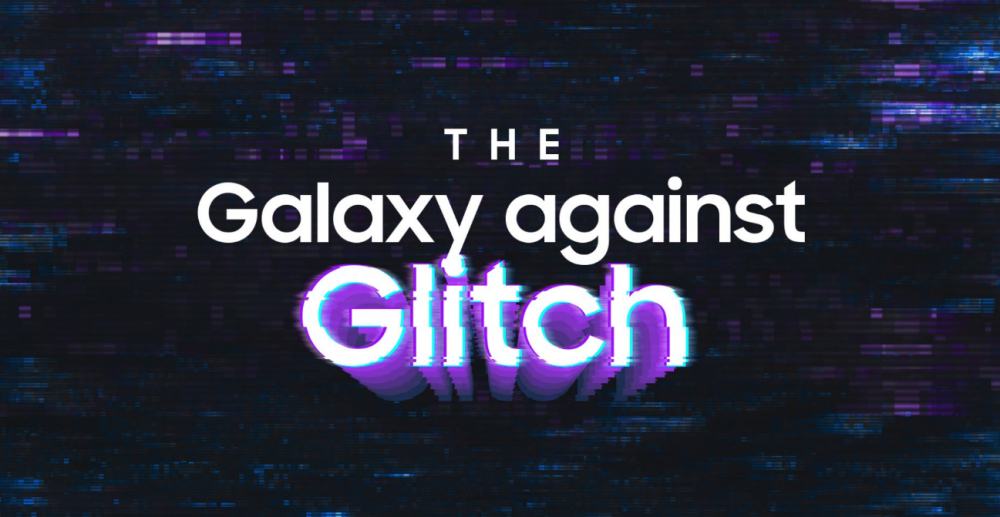 Logo do jogo da Comunidade Samsung Members "The Galaxy Against Glitch"