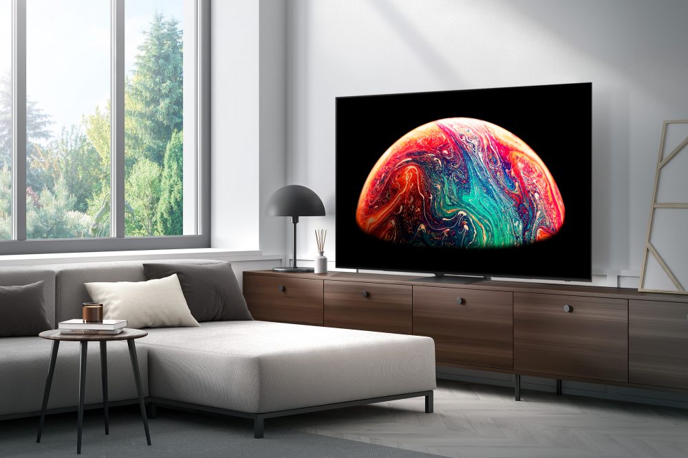 Smart TV Samsung OLED 4K S90C. Imagem meramente ilustrativa.